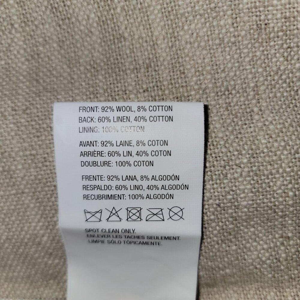 Crate & Barrel Sylvain Variegated Yarn Pillow cover 2"x15" Wool Cotton & Linen - Picture 4 of 4